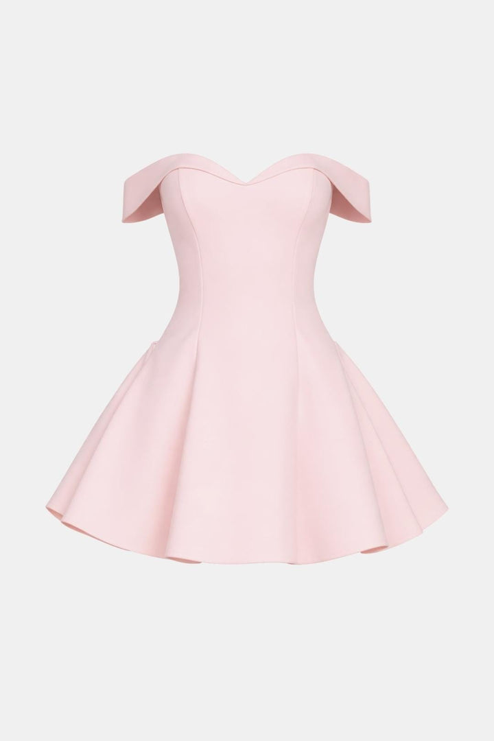 Zariya - Schulterfreies Figurbetontes Minikleid