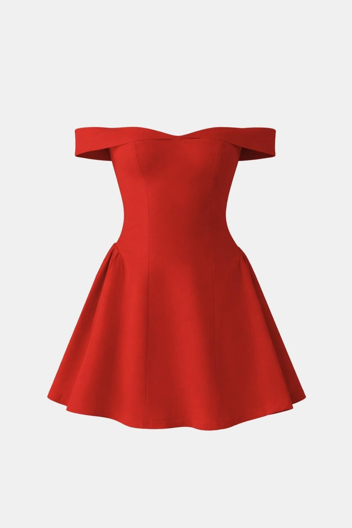 Zariya - Schulterfreies Figurbetontes Minikleid