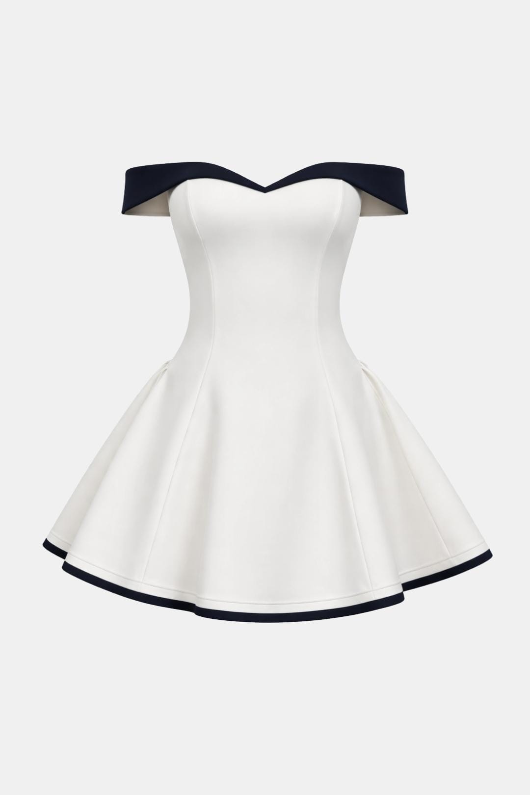Zariya - Schulterfreies Figurbetontes Minikleid