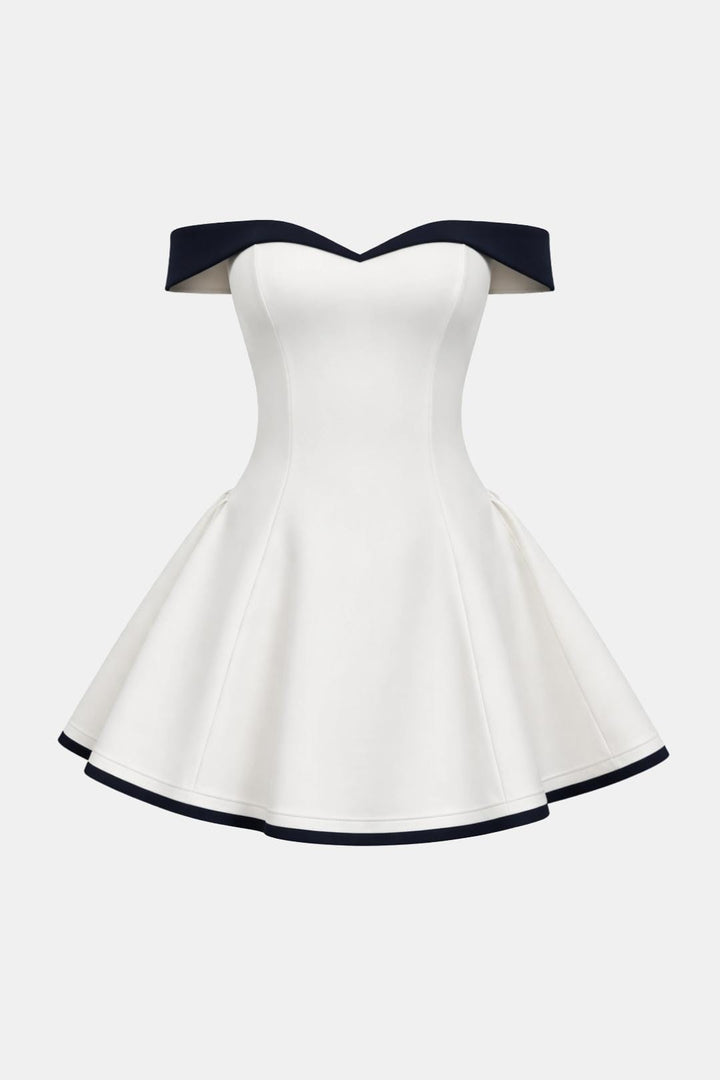 Zariya - Schulterfreies Figurbetontes Minikleid