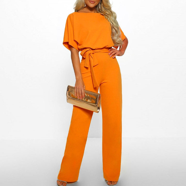 Imera - Damen Fledermaus Jumpsuit Mit Bindung
