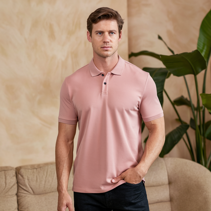 Herren Luxus Seidenpolo Premium Leicht