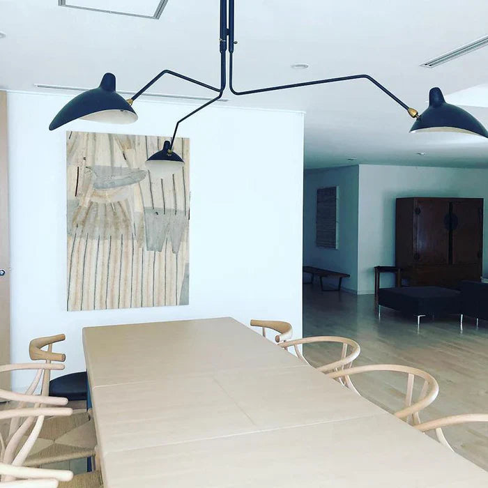 Schwarze Deckenlampe mit drehbaren Armen – modernes Design