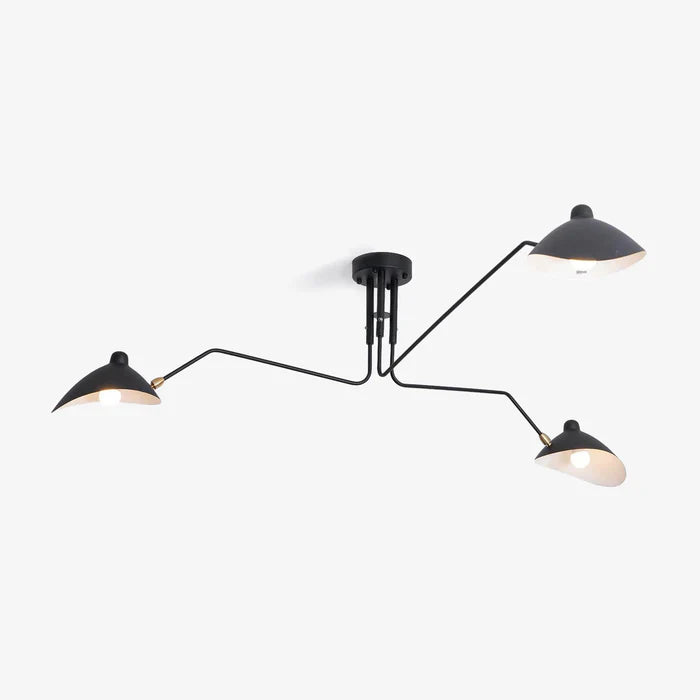 Schwarze Deckenlampe mit drehbaren Armen – modernes Design