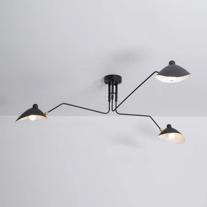 Schwarze Deckenlampe mit drehbaren Armen – modernes Design