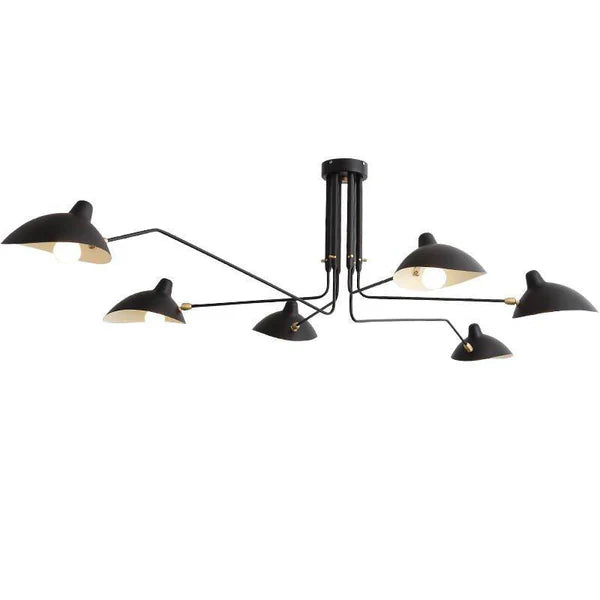 Schwarze Deckenlampe mit drehbaren Armen – modernes Design