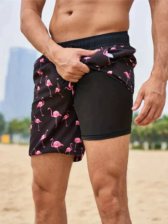 Herren Badehose Slim Fit Gemustert mit Innenfutter - Image 2