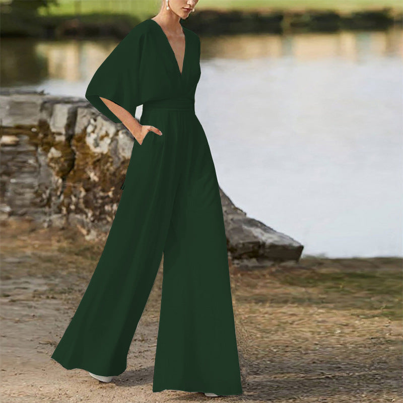 Jedah - Damen Jumpsuit Mit V Ausschnitt