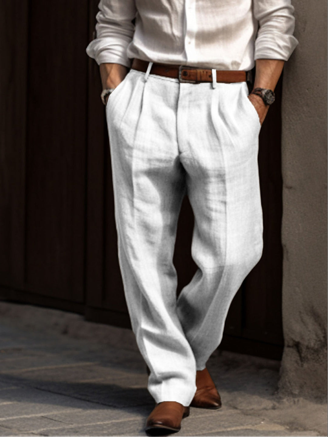Nash - Herren Leinenhose Mit Falten