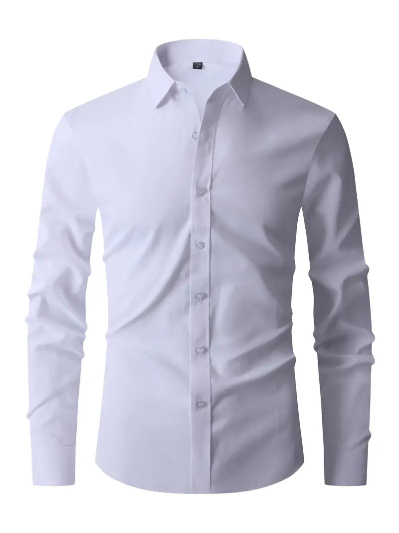 Men's Long Sleeve Button-Down Dress Shirt Smart Casual