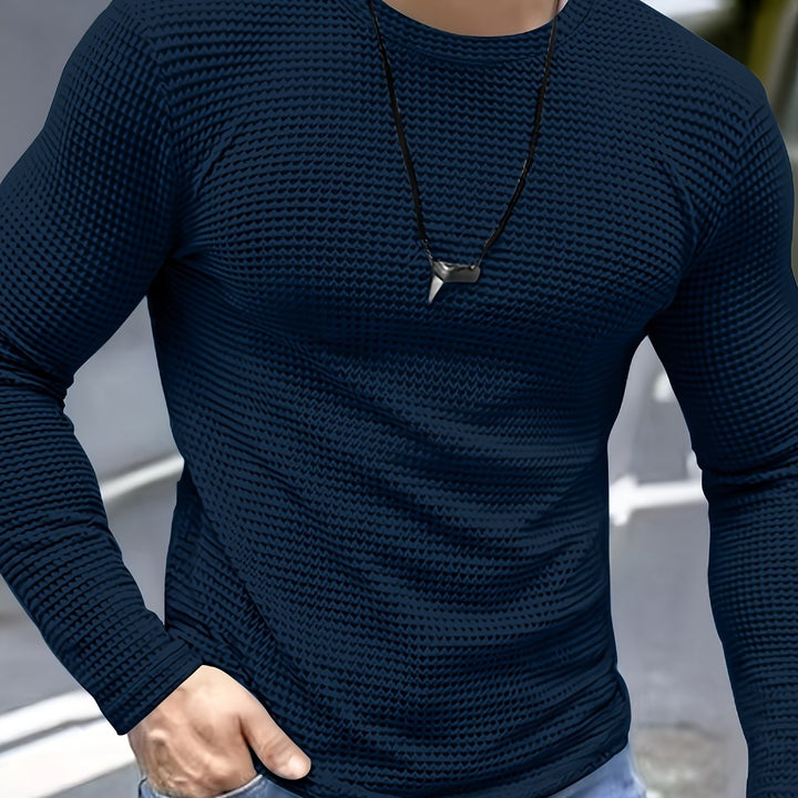 Frederick | Langarmshirt aus strukturiertem Waffelstrick