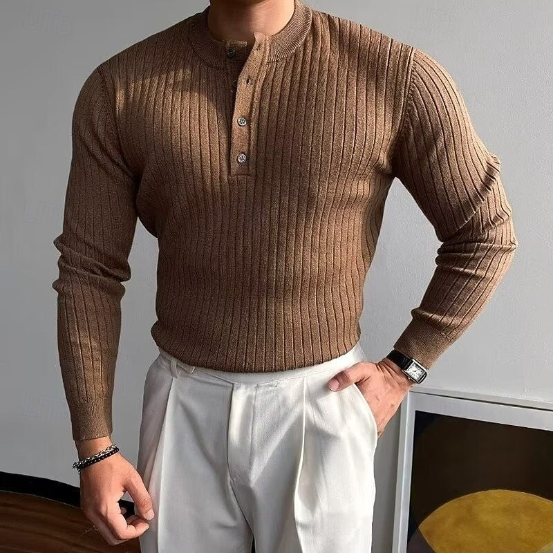 Declan | Gerippter Henley-Pullover