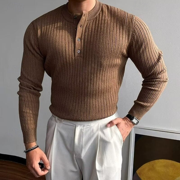 Declan | Gerippter Henley-Pullover