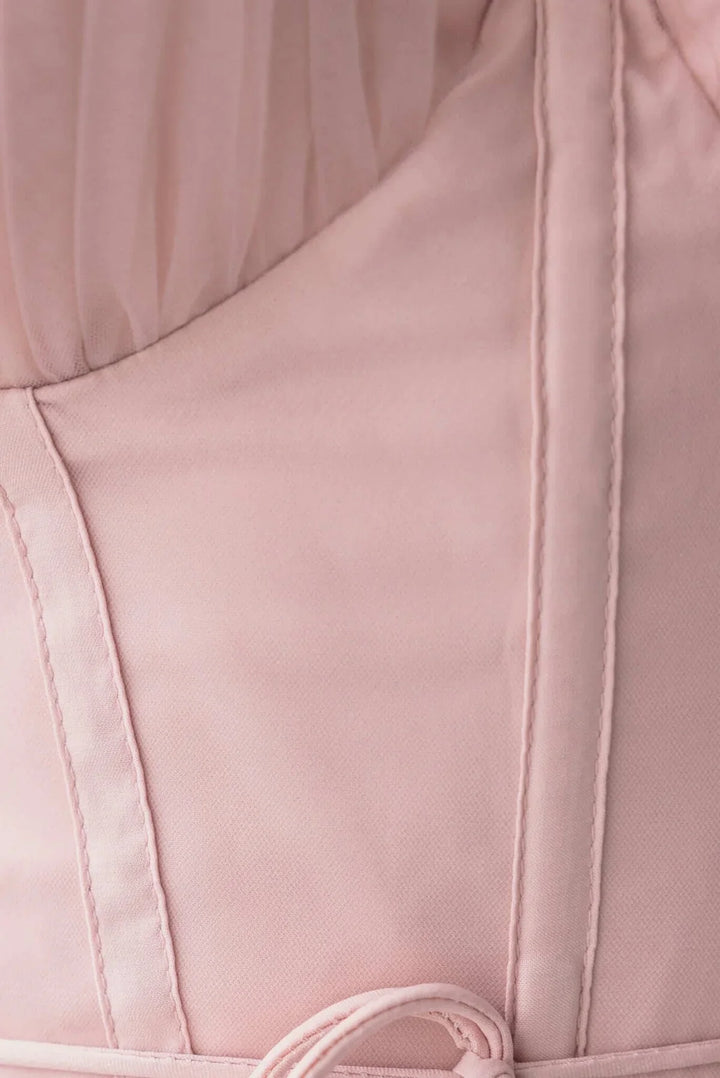 Vaelora – Corset Midi Kleid Tüllrock Spaghettiträger
