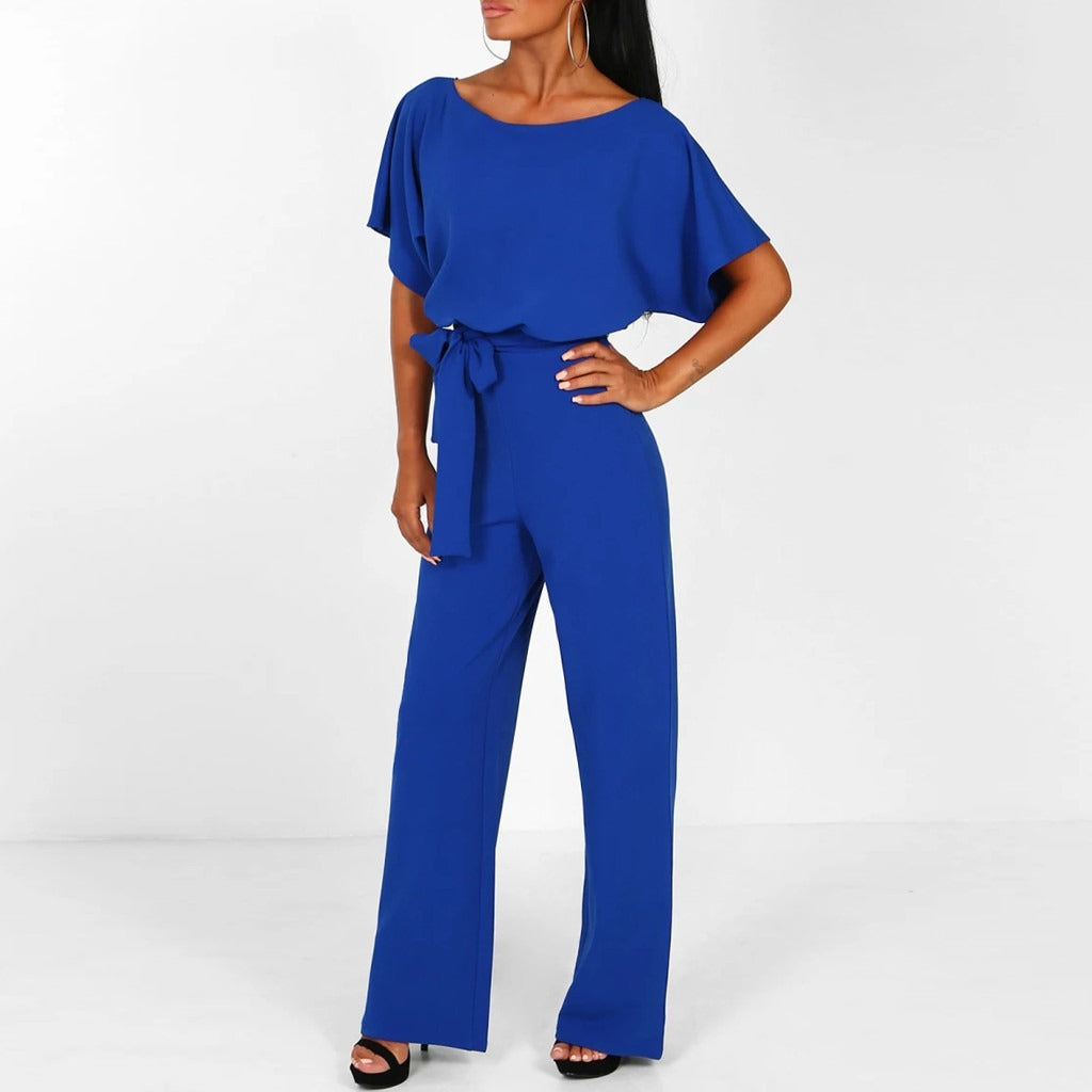 Imera - Damen Fledermaus Jumpsuit Mit Bindung