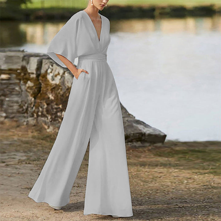 Jedah - Damen Jumpsuit Mit V Ausschnitt