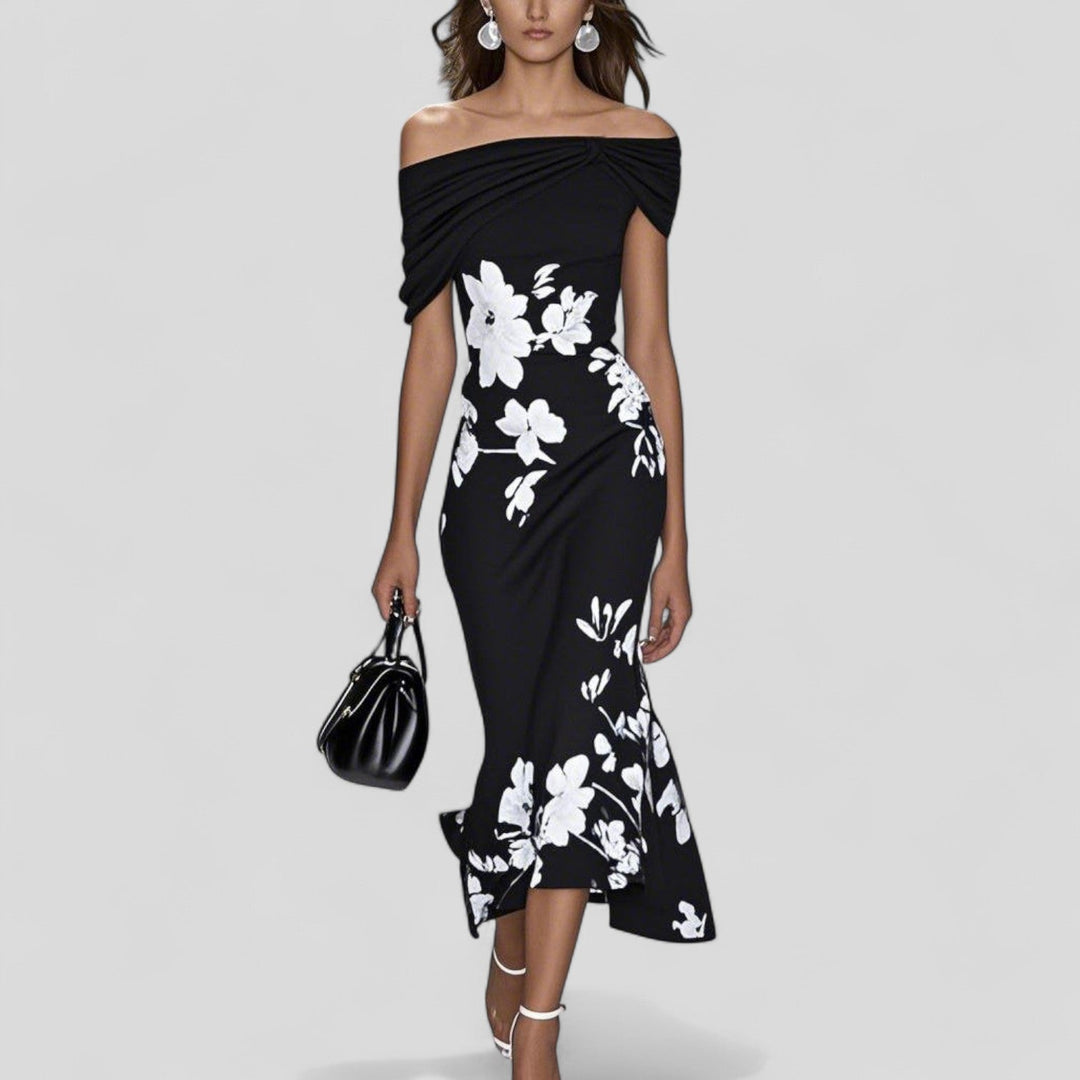 Women Elegant Midi Dress Clean Silhouette - Image 3