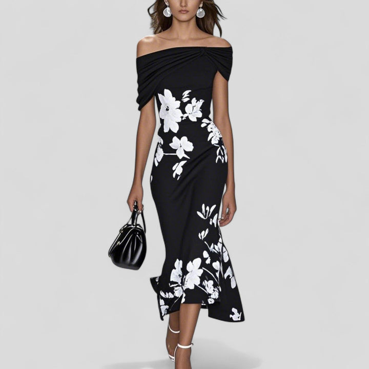 Women Elegant Midi Dress Clean Silhouette - Image 3