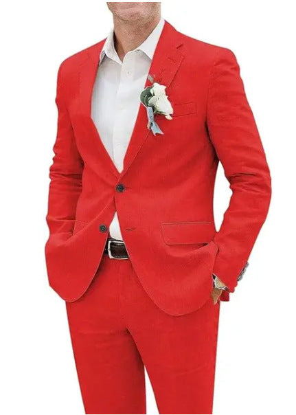 Lucéon - Leinen Slim Fit Herrenanzug