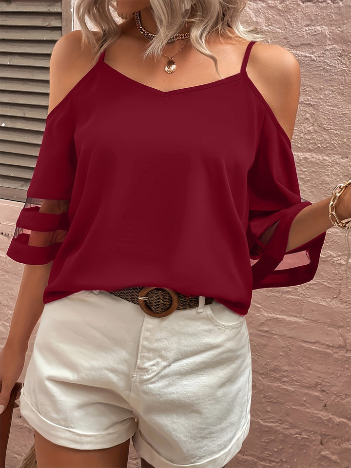 Damen Carmenbluse Schulterfreie Sommerbluse - Image 2