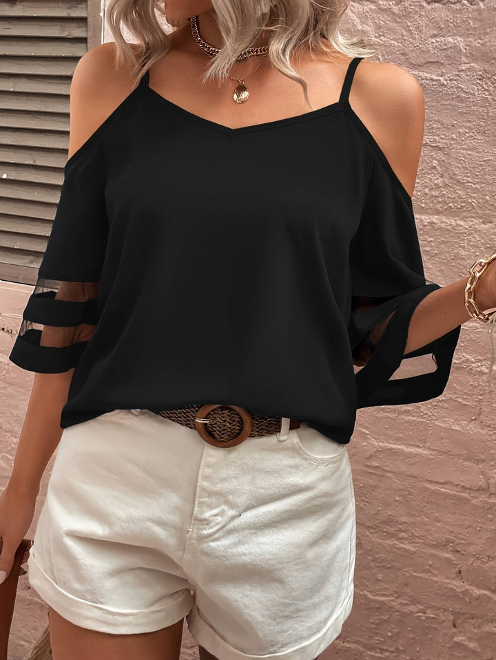 Damen Carmenbluse Schulterfreie Sommerbluse - Image 3