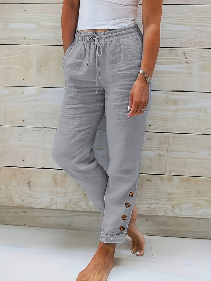 Women High Waisted Straight Leg Pants Lightweight Summer - Image 2