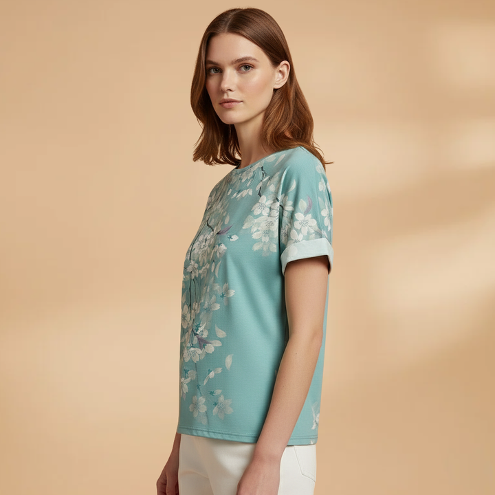 Rayluna - Oversize Damen T Shirt Rundhals Kurzarm