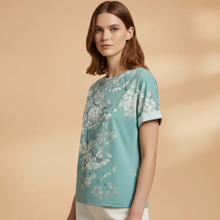 Rayluna - Oversize Damen T Shirt Rundhals Kurzarm