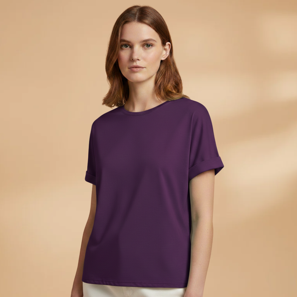 Rayluna - Oversize Damen T Shirt Rundhals Kurzarm