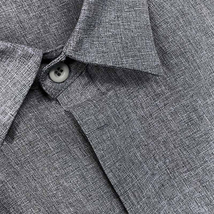 Men’s Short Sleeve Linen Shirt | Classic Lapel Collar