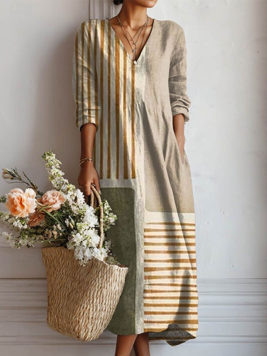 Women Relaxed Fit Earth Tone Comfort Dress