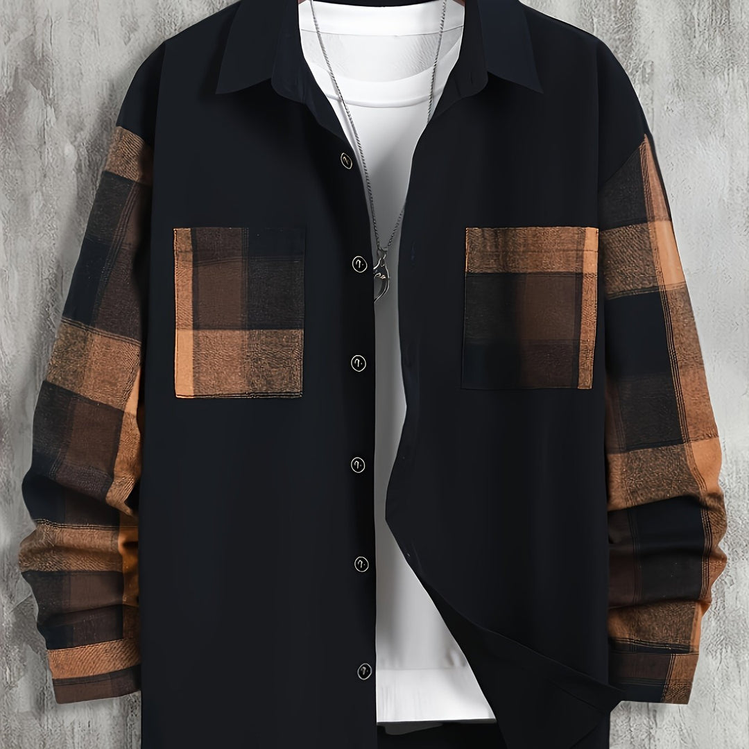 Calvin | Kontrastreiches Patchwork-Hemd