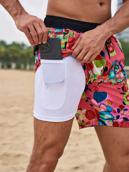 Herren Badehose Slim Fit Gemustert mit Innenfutter - Image 7