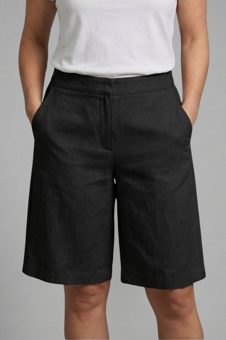 Women's High Waisted Knee Length Wide Leg Bermuda Shorts - Image 2