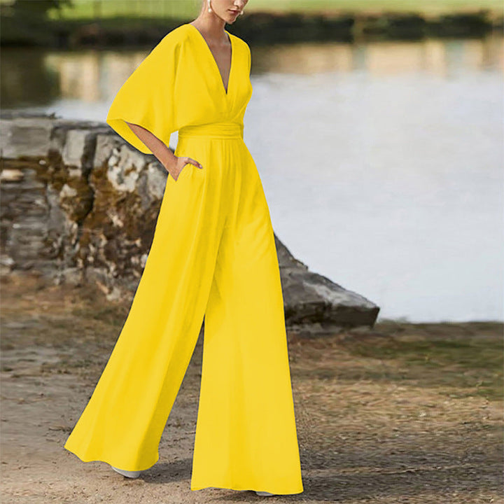Jedah - Damen Jumpsuit Mit V Ausschnitt