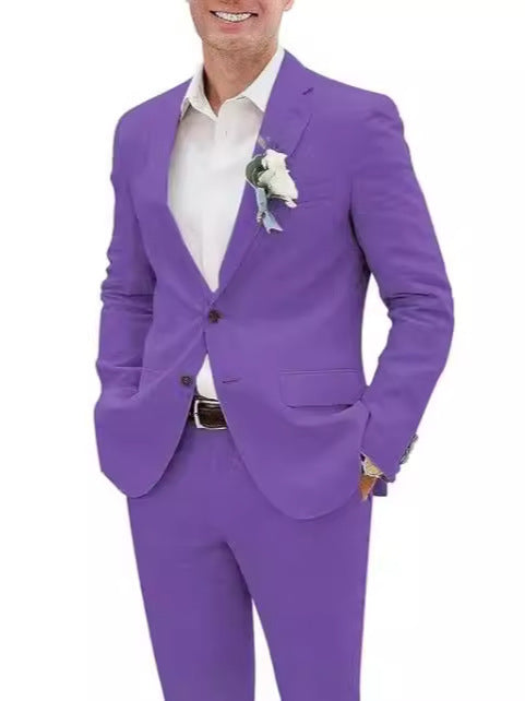 Lucéon - Leinen Slim Fit Herrenanzug