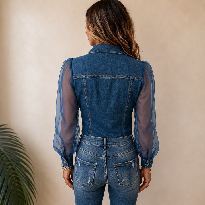 Amelie™ | Stilvolle Bluse in Denim-Optik - Image 2
