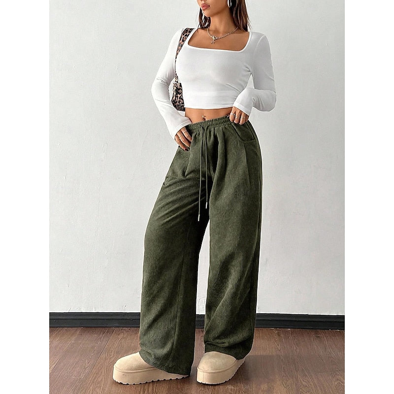 Della | Entspannte Hose mit weitem Bein und hoher Taille - Image 2