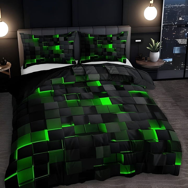 GEOMATRIX 3-piece bed cover set | Geometric pattern