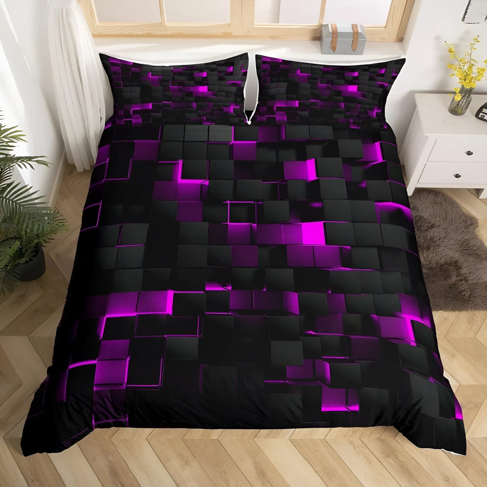 GEOMATRIX 3-piece bed cover set | Geometric pattern