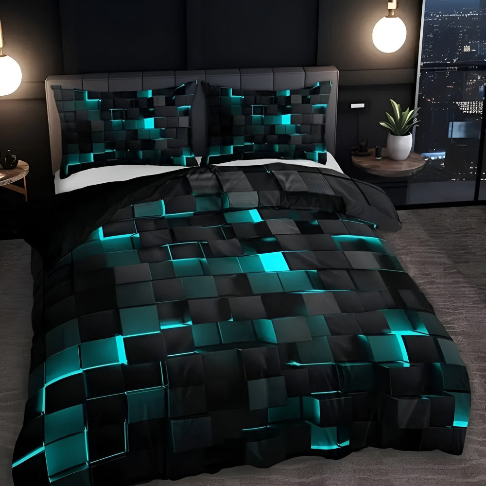 GEOMATRIX 3-piece bed cover set | Geometric pattern
