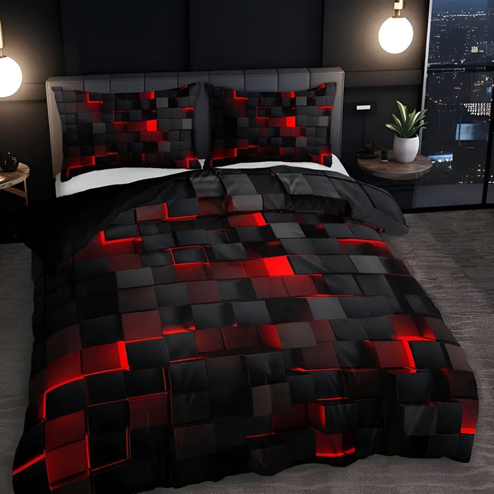 GEOMATRIX 3-piece bed cover set | Geometric pattern
