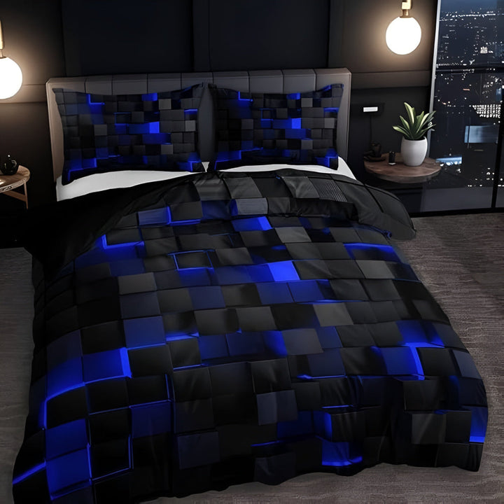GEOMATRIX 3-piece bed cover set | Geometric pattern