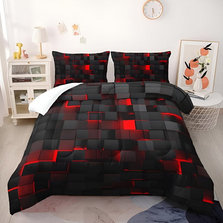 GEOMATRIX 3-piece bed cover set | Geometric pattern