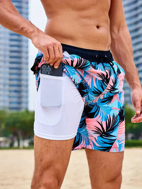 Herren Badehose Slim Fit Gemustert mit Innenfutter - Image 6