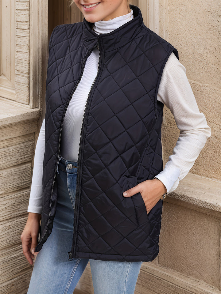 Corinne | Langes Gilet mit Rautensteppung - Image 3
