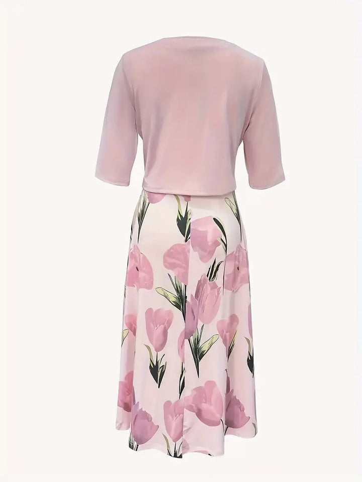 Cathira - Damen Maxi Set Kleid Zweiteilig