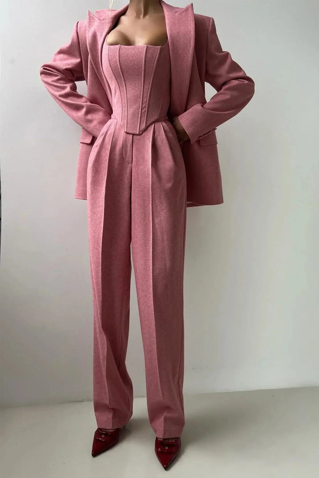 Velmire - Elegantes Damen Dreiteiler Set Mit Tailliertem Oberteil
