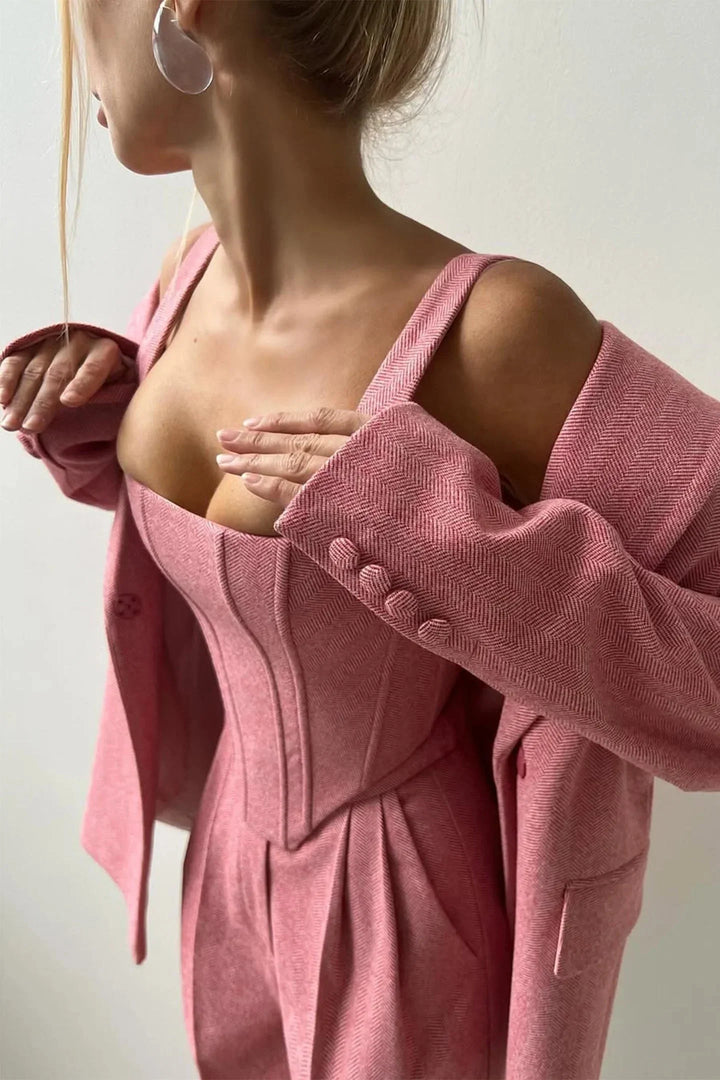 Velmire - Elegantes Damen Dreiteiler Set Mit Tailliertem Oberteil