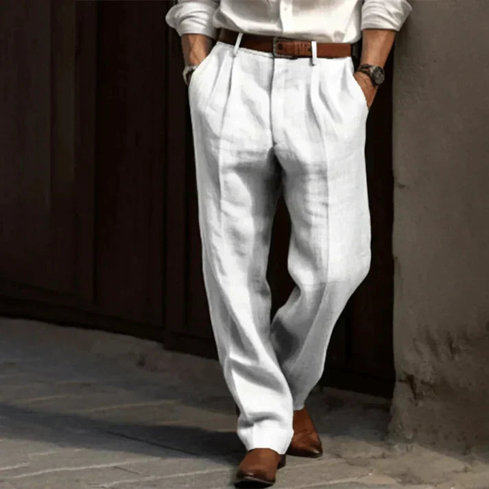 Herren Leinenhose Grau mit Gürtel - Image 2